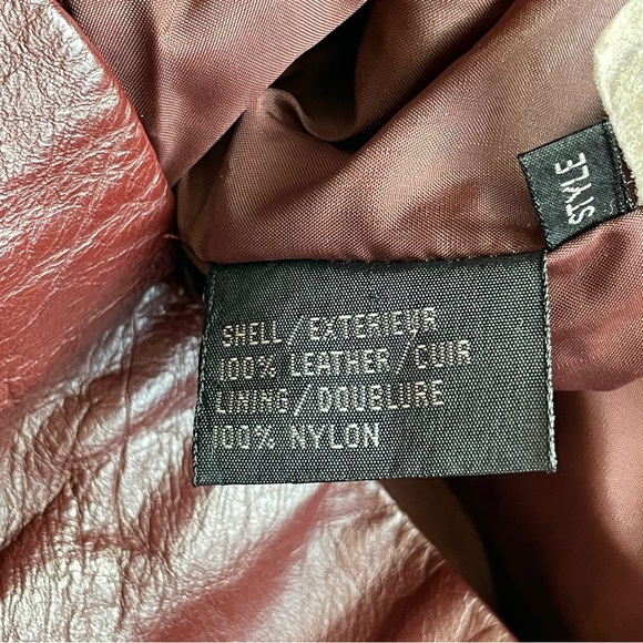 OPERA Burgundy Colour Women’s Leather Jacket Size 13/14 - Picture 12 of 16